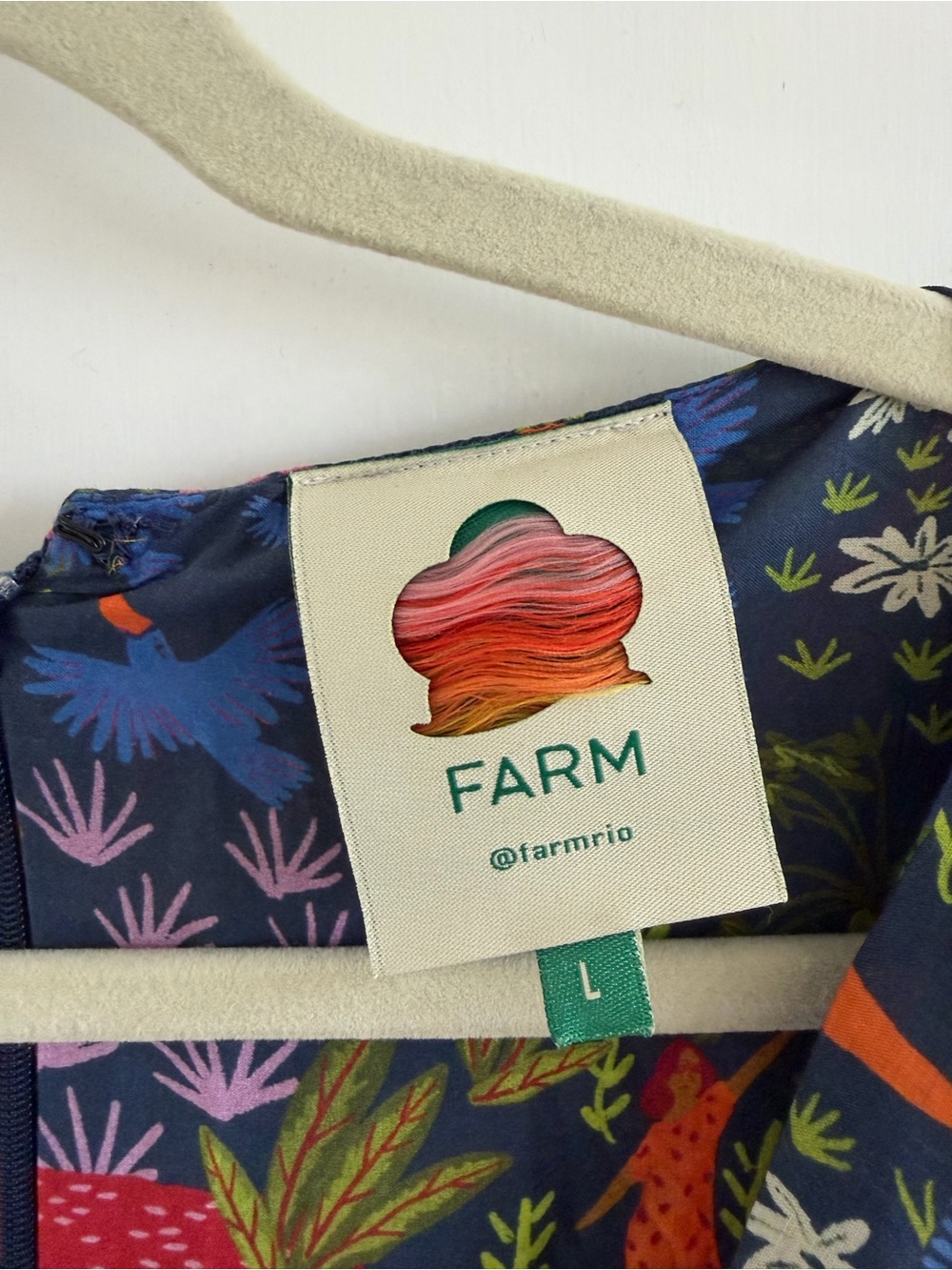 Farm Rio Utopia Puff Sleeve Tropical Midi Tier Dress - Picture 4 of 6